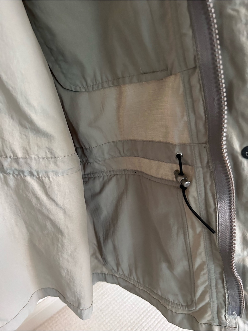 LL Bean Outdoors Field Jacket Mens Khaki Nylon Full Zip Multi Pocket Size Medium - Picture 4 of 10